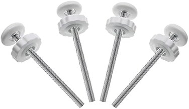PAFOWO 4Pcs Universal Baby Gate Threaded Spindle Rod, M8 (8mmReplacement Bolt Part for BabyPet Pressure Mounted Safety Gates, Extra Long Baby Tension Gate Extender (White.
