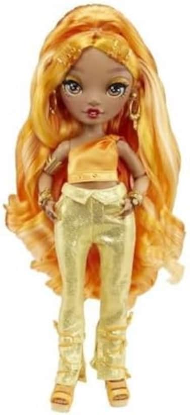 Rainbow High - MEENA FLEUR - Saffron Gold Fashion Doll Includes 2 MixMatch Designer Outfits with Accessories - For Kids 6-12 Years Old and Collectors.