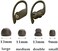 JustEarbuds Replacement Earbud Tips for Beats Powerbeats Pro Wireless Stereo Headphones - Small, Medium, Large, and Double Flange (Moss Green.