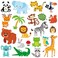 Tevxj 20 PCS Jungle Animals Thick Gel Clings Winter Safari Window Gel Clings Decals Stickers for Kids Toddlers and Adults Home Airplane Classroom Nursery Winter Zoo Animals Party Supplies Decorations.