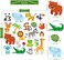 Tevxj 20 PCS Jungle Animals Thick Gel Clings Winter Safari Window Gel Clings Decals Stickers for Kids Toddlers and Adults Home Airplane Classroom Nursery Winter Zoo Animals Party Supplies Decorations.