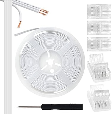 RGBZONE 32. 8ft 4 Pin RGB Extension Cable Wire Cord and 5Pcs 4 Pin LED Light Strip Connectors Strip to Wire Quick Connection for 10mm Wide Waterproof or Non-Waterproof 5050 3528 LED RGB Strip Light.
