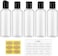 owlyee 3. 4 oz Travel Bottles for Toiletries, Empty Travel Size Containers Tsa Approved, 5PCS Small Plastic Shampoo Bottles with Labels (100ml, Clear.