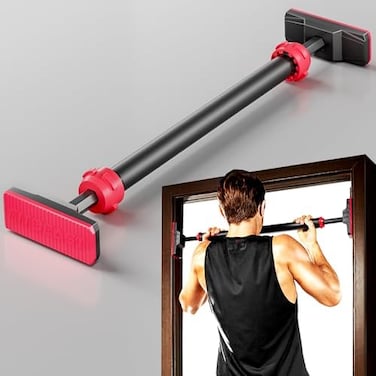 FitBeast Pull Up Bar for Doorway, Strength Training Pullup Bar with No Screws, Chin Up Bar with Adjustable Width Locking Mechanism, Doorway Pull Up Bar Max Load 600lbs for Home Gym.