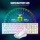 RedThunder K10 Wireless Gaming Keyboard and Mouse Combo, LED Backlit Rechargeable 3800mAh Battery, Mechanical Feel Anti-ghosting Keyboard7D 3200DPI Mice for PC Gamer (White.