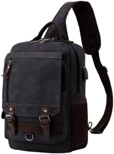 Leaper Retro Messenger Bag Canvas Shoulder Backpack Travel Rucksack Sling Bag.