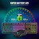 RedThunder K10 Wireless Gaming Keyboard and Mouse Combo, LED Backlit Rechargeable 3800mAh Battery, Mechanical Feel Anti-ghosting Keyboard7D 3200DPI Mice for PC Gamer (Black.