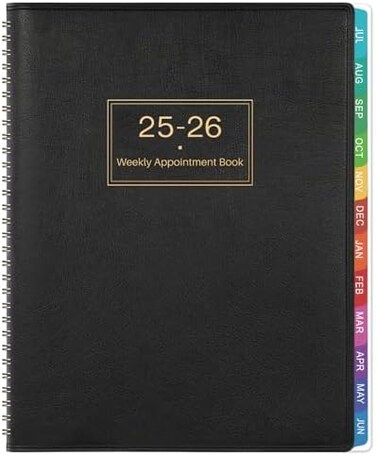 Artfan 2022 Weekly Appointment BookPlanner - 2022 Daily Hourly Planner, Jan 2022- Dec 2022, 6. 3" x8. 4", 30-Minute Interval, Hardcover - Black.