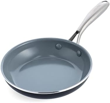 GreenPan Swift Healthy Ceramic Nonstick, 8" Frying Pan Skillet, Stainless Steel Handle, PFAS-Free, Dishwasher Safe, Oven Safe, Black.