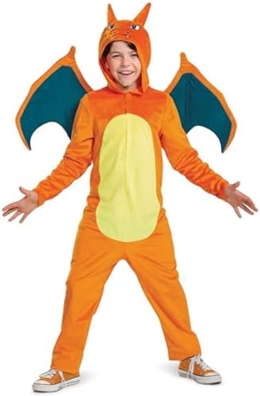 Disguise unisex-child Charizard Costume for Kids, Official Pokemon Costume Hooded Jumpsuit Costume (pack of 1.