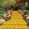 Chuangdi 4. 5 x 9 Feet Yellow Brick Road Runner Novelty Aisle Floor Runner Brick Wall Backdrop, Princess Decorations Party Supplies for Halloween Cosplay Party (1 Piece.