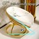 Dobbyby Leaf-Shaped Ceramic Soap Dish with Drain, Soap Holder, Soap Saver, Soap Tray, Bar Soap Holder, Easy Cleaning, for Shower Bathroom Kitchen Sink Bathtub, Pro-Environment White.