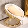 Dobbyby Leaf-Shaped Ceramic Soap Dish with Drain, Soap Holder, Soap Saver, Soap Tray, Bar Soap Holder, Easy Cleaning, for Shower Bathroom Kitchen Sink Bathtub, Pro-Environment White.