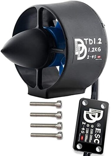 DIAMONDDYNAMICS Underwater Thruster 1. 2kg Thrust 12V Brushless Motor with bi-directional full waterproof ESC for ROV,RC Boat,Underwater Vehicle,Diving,Seafloor Photography,Seabed Exploration (CW.