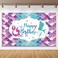 Tevxj Mermaid Birthday Party Decorations Under The Sea Birthday Party for Girl Princess Large Mermaid Themed Birthday backgroud Backdrop for Indoor Outdoor Car Party Decorations Supplies.