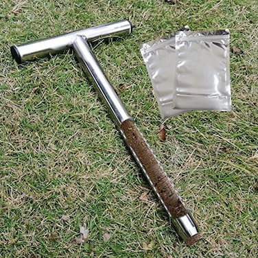 HiHydro Soil Sampler Probe 20 Inch Stainless Steel with 2 Pcs Reusable Sample Bags.