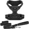 Voyager Dog Harness Dual Leash Attachment No-Pull Control Adjustable Soft but Strong Pet Harness for Medium and Large Dogs with 3M Reflective Technology - Harness Leash Set (Black, XS.