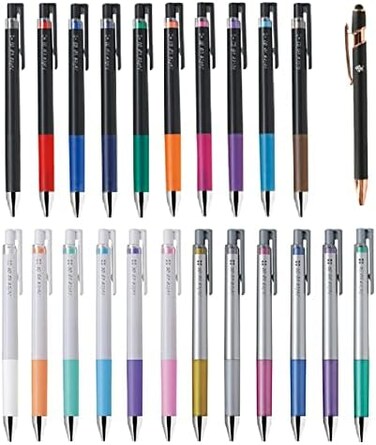 Pilot Japan FYSSHUO Pilot Japan Juice up 04 Retractable Gel Ink Pen 0. 4mm Ultra Fine Point 22 Colors Set (LJP200S4-10C, LJP120S4-6CP, LJP120S4-6CMWith Original Stylus Ballpoint Touch Pen.