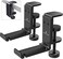 APPHOME 2Pack Upgrade Foldable Headphone Stand Under Desk PC Gaming Headset Hanger Holder Hook Clamp with Built in Cable Clip Organizer Space Save Mount Fold Upward Not in Use, Universal Fit, Black.