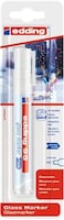 edding 95 glass marker - white - 1 glass pen - round nib 1. 5-3 mm - washable window marker pen - for writing and marking on glass surfaces, windows, glassboards, whiteboards - dry-wipeable.