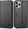 جراب SHIELDON لهاتف iPhone 13 Pro Max، جراب محفظة من الجلد الطبيعي المقاوم للصدمات [فتحات للبطاقات] [حجب RFID] [غطاء TPU] [مسند] غطاء مغناطيسي متوافق مع iPhone 13 Pro Max 6.7 بوصة 5G 2021، أسود