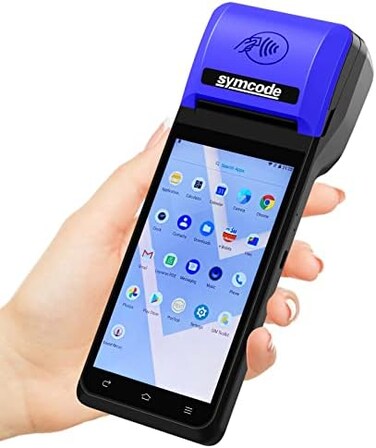 symcode PDA POS Receipt Printer 58mm Thermal Printer with Android12 OS 5. 5" inch Touch Screen. Scan 1D/2D/QR barcodes. Support 4G:FDD-LTE,TD-LTE 3G: WCDMA 2G: GSM,GPRS Hot spot Bluetooth 3GB Ram16GB