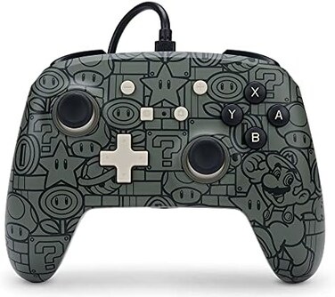 وحدة تحكم سلكية محسّنة من PowerA لجهاز Nintendo Switch - ماريو المُعزّز.