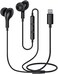 Guguearth MFi Certified Magnetic Hi-Fi Stereo In-Ear Headphones, Compatible with iPhone 14 13 13Pro 12 11X XR (Nero.