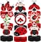 Sumind 9 Pcs Ladybug Party Decoration Supplies, Various Cute Ladybug Centerpiece Table Decorations for Baby Shower Birthday Cake, Creative Honeycomb Paper Fancy Ball Table Topper 3D Party Decor Supply
