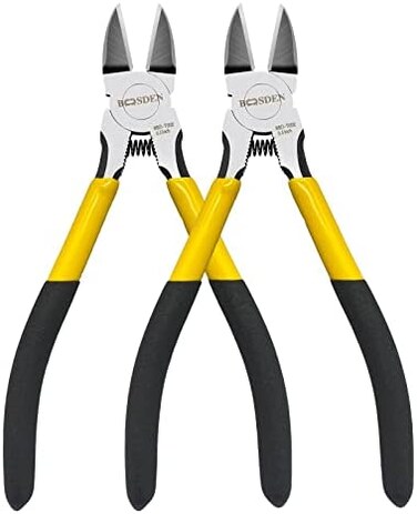 BOOSDEN 6. 5" Wire Cutters, 2 Pack, Wire Flush Cutters,Precision Side Cutter,Spring Loaded Cutting Pliers,Small Wire Cutters,Dikes Wire Cutters for Artificial Flowers and Crafting.