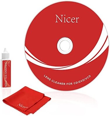 Nicer CD/VCD/DVD Player Cleaner Kit, Laser Lens Cleaning Disc with Double Brush Cleaning System, Set 2.
