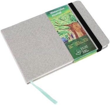 tumuarta Watercolor Journal, 8. 25x5. 5", 140 LB, 300 GSM, Cotton Paper, Cold Press, 24 Sheets, 48 Pages, Watercolor Paper Sketchbooks for Use As Travel Notebook and Mixed Media Pad.
