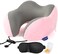 GOTDYA Travel Pillow,Travel Neck Pillows for Sleeping,100% Pure Memory Foam Soft ComfortSupport Pillow for Airplane/Car/OfficeHome Rest Use-Pink.
