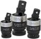 LEXIVON Impact Universal Joint - Patented SLIM Design3-Piece 1/2", 3/8", and 1/4" Socket Swivel SetChrome-Molybdenum Steel Full Impact Grade (LX-113-S.