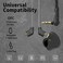 Yinyoo CCZ Melody Wired Earphones, HiFi 1DD 1BA Drivers in Ear Monitors, Headphones Wired with Crisp Clear Sound, Comfortable Ear fins, IEM Earphones for Singers Musicians Drummer (with mic, Clear Bla