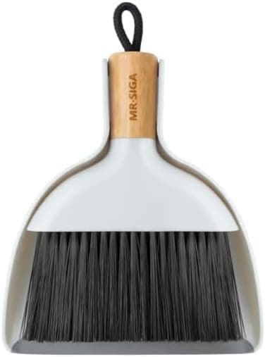 MR.SIGA MR. SIGA Mini Dustpan and Brush Set, Portable Cleaning Brush and Dustpan Combo with Bamboo Handle, 1 Set.