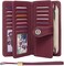 FALAN MULE Women's Wallet Genuine Leather RFID Blocking Large Capacity Trifold Ladies Wallet Wristlet Clutch Card Holder.