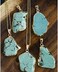 Crystal Force Turquoise Necklace Pendant 14K Gold Plated Genuine Irregular Gemstones,Natural Healing Handmade Gift Jewelry for Men Women.
