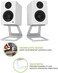 Kanto SE2W Elevated Desktop Speaker Stands for Small SpeakersCompact 2&rdquo;-3&rdquo; Studio Monitors3. 8&rdquo; TallSupports 7. 1 lbsDamping 1. 5 mm Silicone PaddingPairWhite.