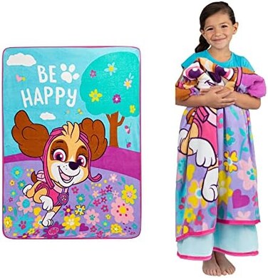 Franco Kids Bedding Super Soft Micro Raschel Throw, 46 in x 60 in, Paw Patrol Girls.
