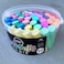 Loddie Doddie 50ct Bucket of Sidewalk Chalk- 8 Unique Colors- Long lasting Non-Toxic Jumbo Sticks- Reusable Bucket for hours of fun and creativity with easy clean up.