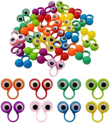 PPXMEEUDC Eye Finger Puppets Googly Eye Finger Puppets Wiggly Eyeball Finger Puppet Rings Eye Finger Toy Kids Party Favor A Pack of 32.