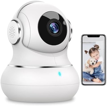 litokam Littleelf Security Camera Indoor, 2K Pet Dog Cameras House Security with APP, Baby Monitor with Motion/Crying Detection, WiFi Camera with 2-Way Audio, 360Home Security Cameras works with Alexa
