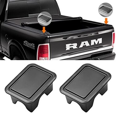 Moonlinks Ram 1500 Stake Pocket Covers, Rear Truck Bed Rail Stake Pocket Cover Compatible with Dodge Ram 2019-2024(Set of 2.