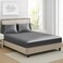 Lanest Housing Queen Silk Satin Fitted Sheet, Soft Deep Pocket Single Bottom Bed Sheets Sold Separately, Wrinkle Free, Non- Fading, Breathable, Fully Elasticized(Queen Size, Dark Grey.