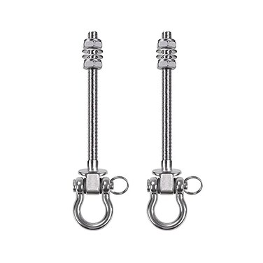 BeneLabel 2Pcs Wood BeamI-Beam Hanger, Removable and Easy to Connect, Stainless Steel Heavy Duty Swing Hooks, Yoga Hammock Chair Sandbag, Swing Sets Hardware, 7" x M2/5".