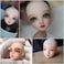 DoubleWood 10pcs 1/6 Doll Head Soft Plastic Toy Doll Repainting Practice Makeup White Double-fold Eyelid DIY Heads for BJD Make Up.