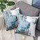 OYIMUA Set of 2 Decorative Velvet Cushion Covers 45 x 45 cm Abstract Art Decor Pillow Case Blue Grey Cushion Cover 18x18 inches for Outdoor Patio Garden Blench Living Room Sofa Farmhouse Decor.