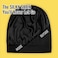 PARISBELLA Satin Lined Sleep Cap Bonnet for Curly Hair and Braids, Stay On All Night Wrap with Adjustable Strap for Women and Men, Black, Pack of 1.