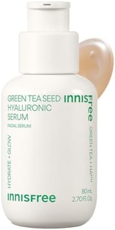 innisfree Green Tea Seed Hyaluronic Serum with Panthenol and Niacinamide, Korean Face Serum for Hydration and Glow (Packaging May Vary.